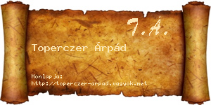 Toperczer Árpád névjegykártya