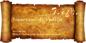 Toperczer Árpád névjegykártya
