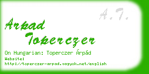 arpad toperczer business card