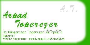 arpad toperczer business card